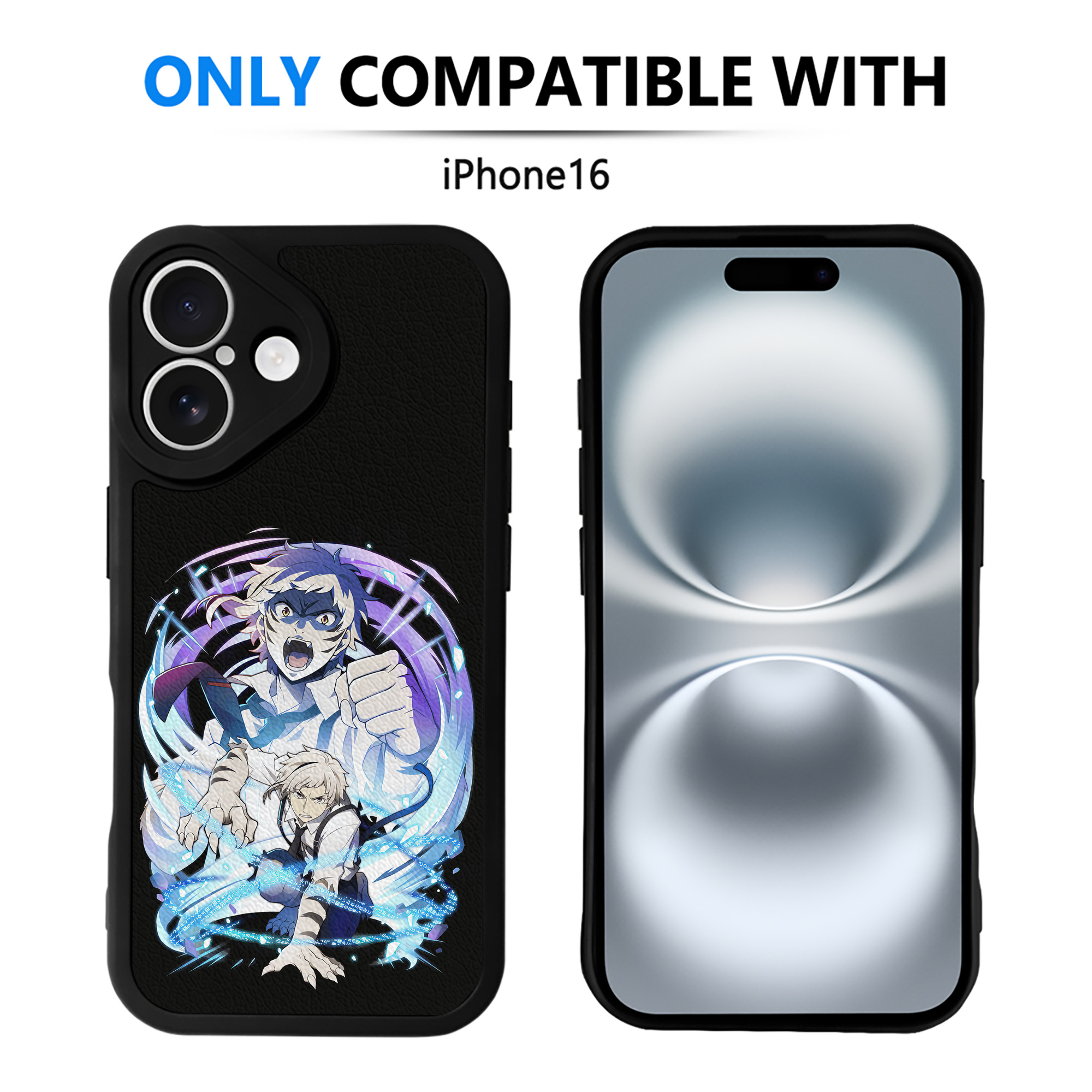 （画像用） 文豪ストレイドッグス Bungo Stray Dogs 【iPhone 16シリーズ対応】シリコンスマホケース（レザー調） 材質：シリコン